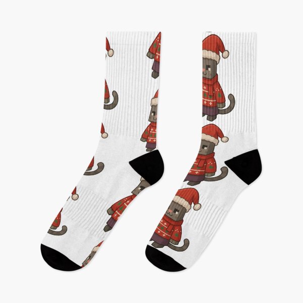 Item preview, Cat Santa Claus, Minecraft Style! Blocky, Jolly & Ready for Christmas designed and sold by DibujandoPorfa.
