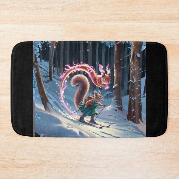 Item preview, Skiing Squirrel, Pink Spirit  designed and sold by MagdaMoonArt.