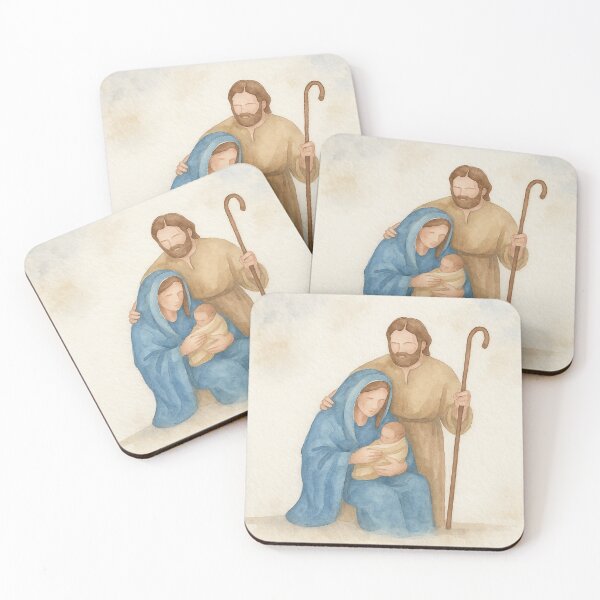 Item preview, Holy Family Nativity Christmas watercolor faceless designed and sold by Seeds of Change.
