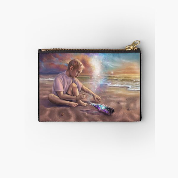 Item preview, The Message - Boy Discovering Galaxy in Bottle (Surreal Fantasy Art) designed and sold by Fantasy Illustrations & Fan Art.