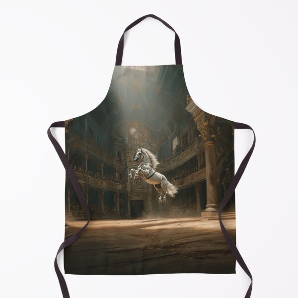 Item preview, A dramatic scene of a Lipizzaner horse performing a levade in an ancient, candle-lit arena Horses in Motion designed and sold by CDC40.