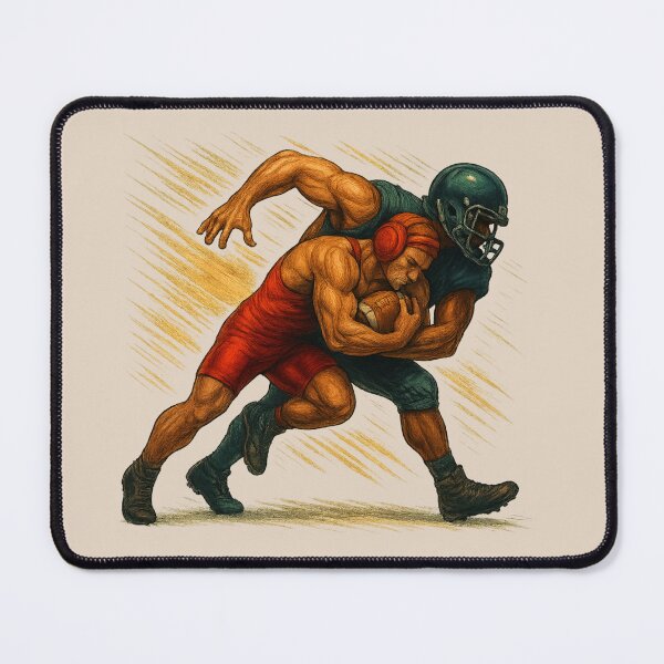 Item preview, Explosive Wrestler Takedown on Football Player designed and sold by I AM BRO.