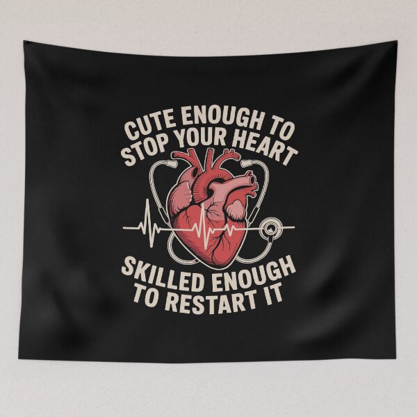 Item preview, Cute Enough To Stop Your Heart Funny Nurse Tshirt designed and sold by sols.
