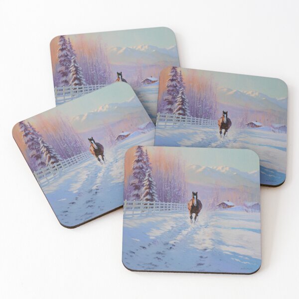 Item preview, A Thoroughbred horse racing along a snowy trail Horses in Motion designed and sold by CDC40.