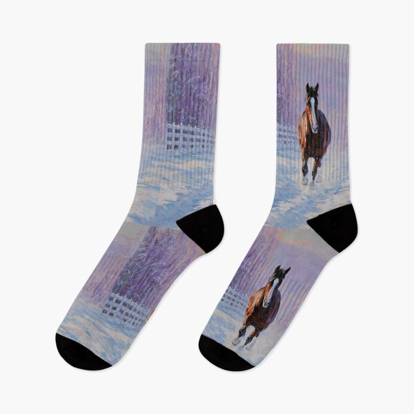 Item preview, A Thoroughbred horse racing along a snowy trail Horses in Motion designed and sold by CDC40.