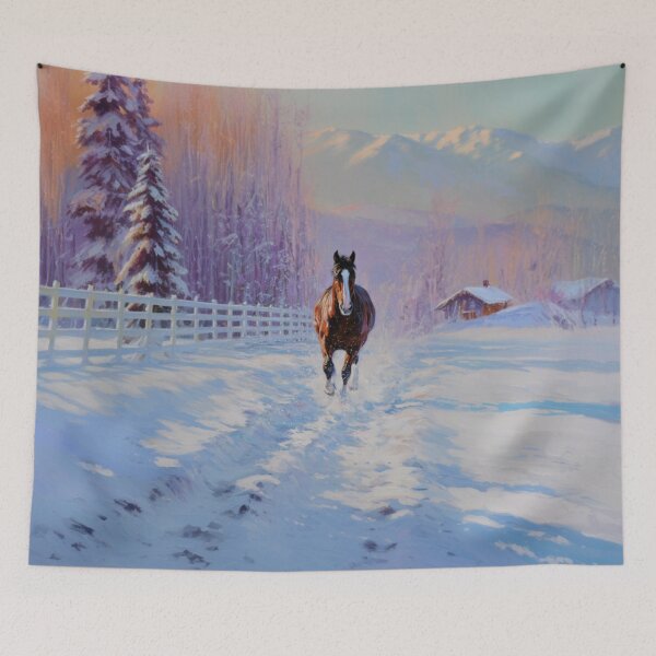 Item preview, A Thoroughbred horse racing along a snowy trail Horses in Motion designed and sold by CDC40.