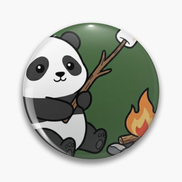Item preview, Cute Panda Around a Campfire – Cozy Camping Animal Illustration designed and sold by ProperGoodArt.