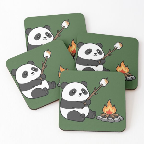 Item preview, Cute Panda Around a Campfire – Cozy Camping Animal Illustration designed and sold by ProperGoodArt.