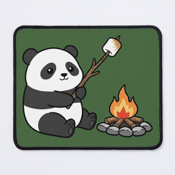 Item preview, Cute Panda Around a Campfire – Cozy Camping Animal Illustration designed and sold by ProperGoodArt.