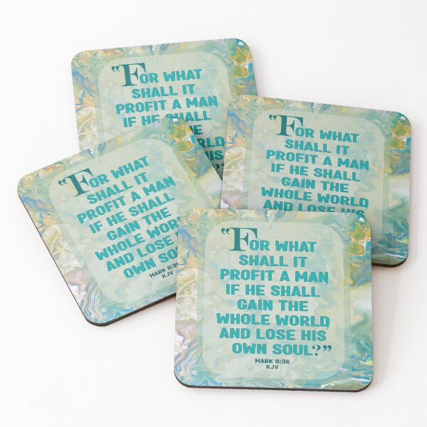 Item preview, Christian bible verse from the King James version. Jesus words from Mark chapter 8. designed and sold by Angela Dow.