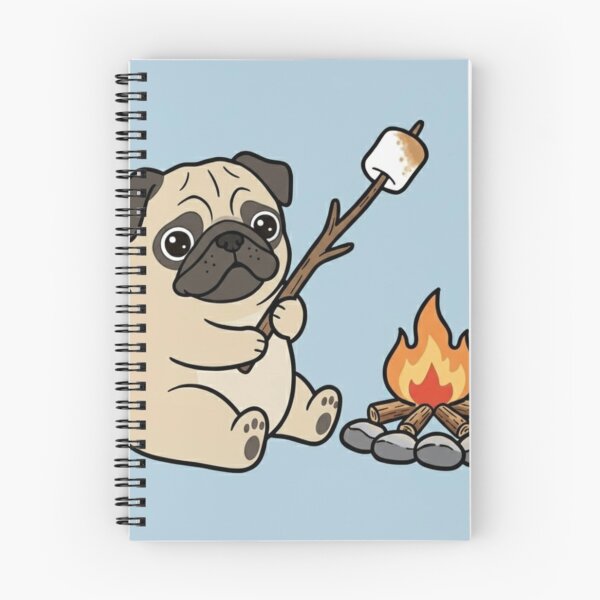 Item preview, Cute Pug Around a Campfire – Cozy Camping Dog Illustration designed and sold by ProperGoodArt.
