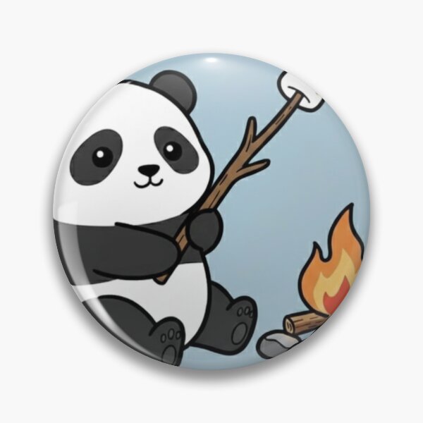 Item preview, Cute Panda Around a Campfire – Cozy Camping Animal Illustration designed and sold by ProperGoodArt.
