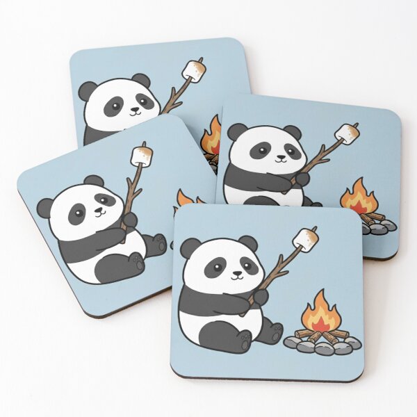 Item preview, Cute Panda Around a Campfire – Cozy Camping Animal Illustration designed and sold by ProperGoodArt.