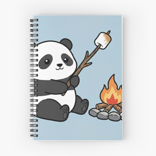 Item preview, Lindo panda junto a una fogata: Ilustración acogedora de un animal de campamento designed and sold by ProperGoodArt.
