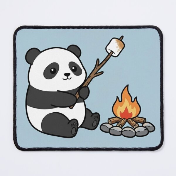 Item preview, Cute Panda Around a Campfire – Cozy Camping Animal Illustration designed and sold by ProperGoodArt.