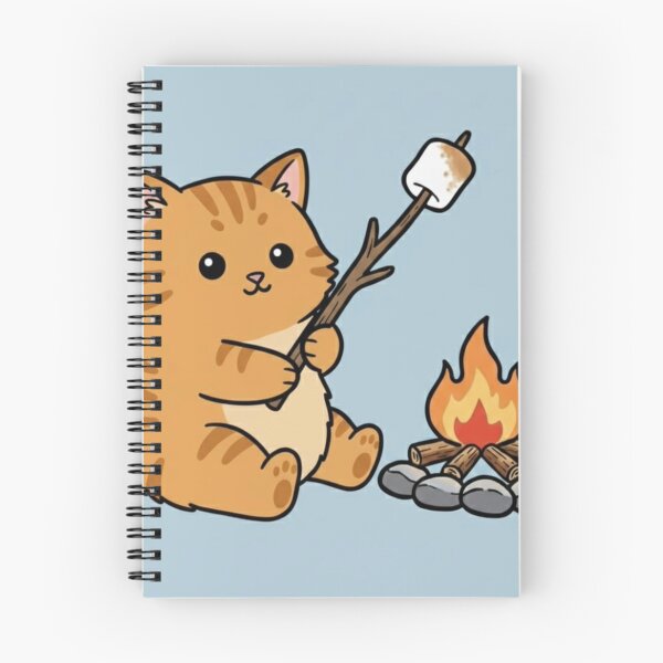 Item preview, Cute Cat Around a Campfire – Cozy Camping Kitty Illustration designed and sold by ProperGoodArt.