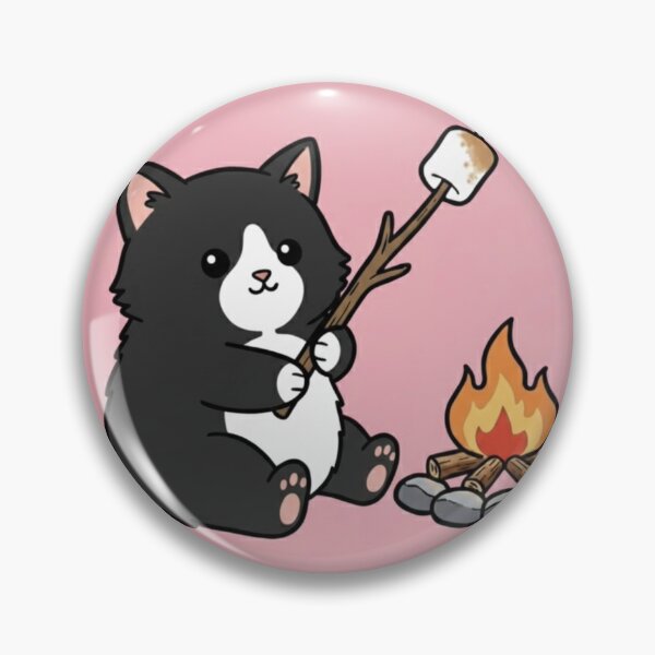 Item preview, Cute Cat Around a Campfire – Cozy Camping Kitty Illustration designed and sold by ProperGoodArt.