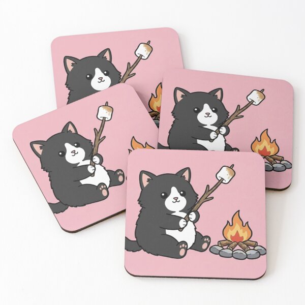 Item preview, Cute Cat Around a Campfire – Cozy Camping Kitty Illustration designed and sold by ProperGoodArt.