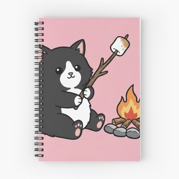 Item preview, Cute Cat Around a Campfire – Cozy Camping Kitty Illustration designed and sold by ProperGoodArt.