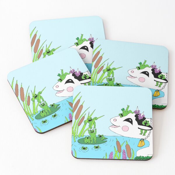 Item preview, A Chorus of Frogs Singing with a Happy Cow designed and sold by JoyousArt4u.