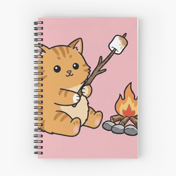 Item preview, Cute Cat Around a Campfire – Cozy Camping Kitty Illustration designed and sold by ProperGoodArt.