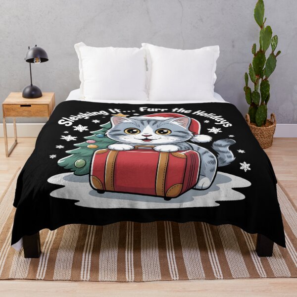 Item preview, Christmas Cat - Sleighing It… Furr the Holidays designed and sold by HAPPYinPIECES.