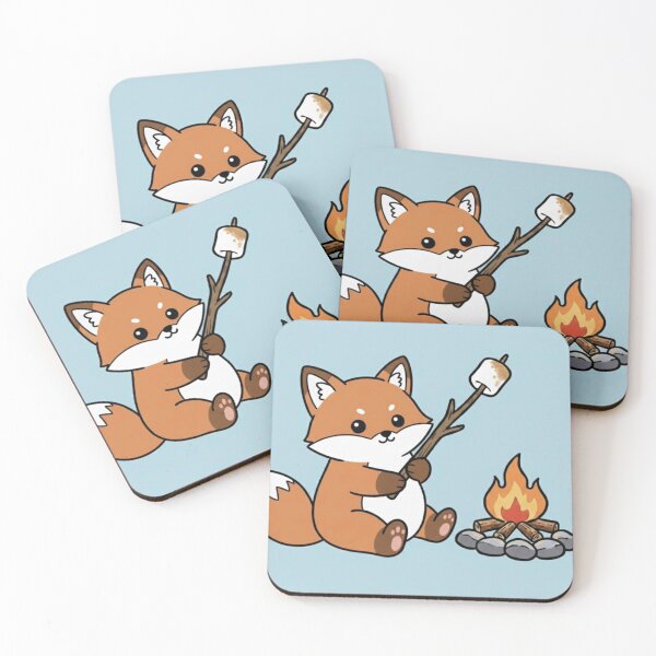 Item preview, Cute Fox Around a Campfire – Cozy Camping Woodland Illustration designed and sold by ProperGoodArt.