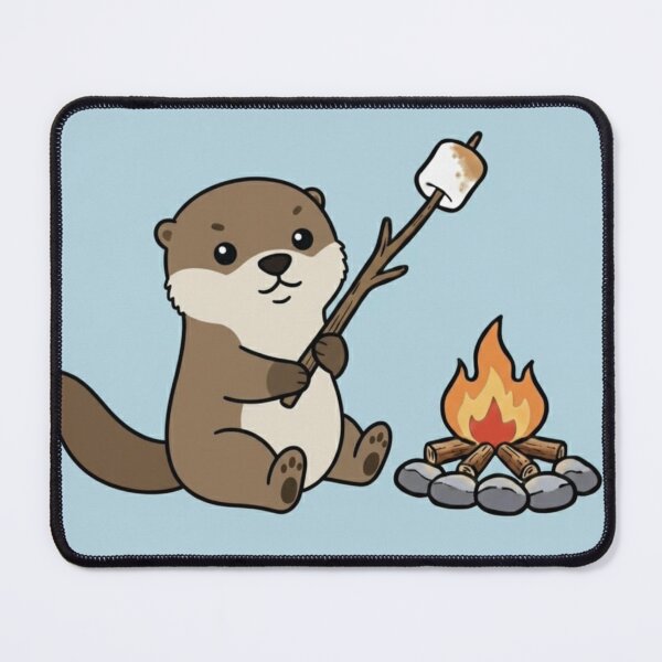 Item preview, Cute Otter Around a Campfire – Cozy Camping Animal Illustration designed and sold by ProperGoodArt.