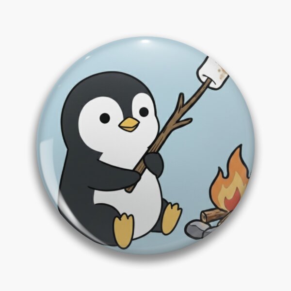 Item preview, Cute Penguin Around a Campfire – Cozy Camping Animal Illustration designed and sold by ProperGoodArt.