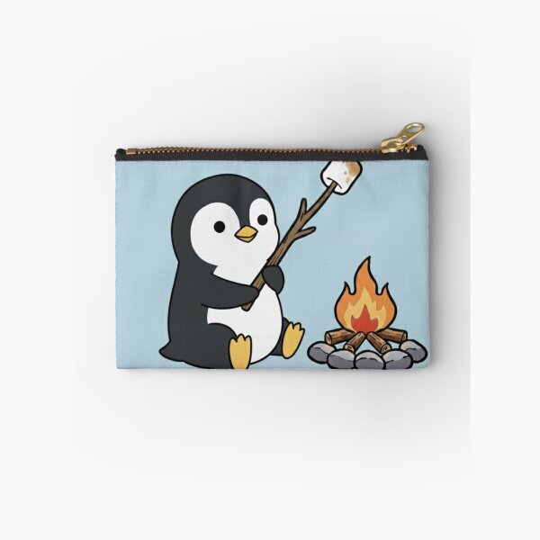 Item preview, Cute Penguin Around a Campfire – Cozy Camping Animal Illustration designed and sold by ProperGoodArt.