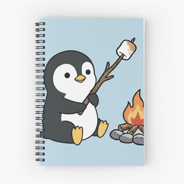 Item preview, Cute Penguin Around a Campfire – Cozy Camping Animal Illustration designed and sold by ProperGoodArt.