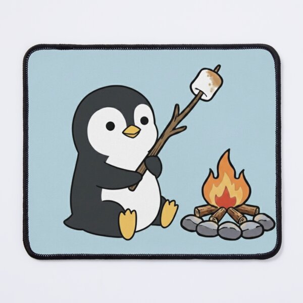 Item preview, Cute Penguin Around a Campfire – Cozy Camping Animal Illustration designed and sold by ProperGoodArt.