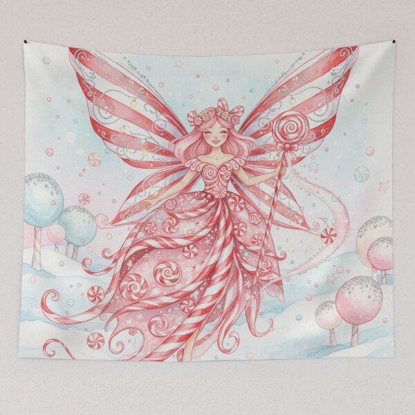 Item preview, Peppermint Whimsy Candycane Fairy designed and sold by Dream Bloom Gallery.