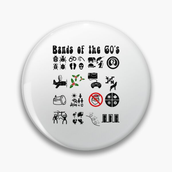 Item preview, Funny Nerdy Iconic Rock Bands of the 60s Black Text designed and sold by MathWare MathClips.