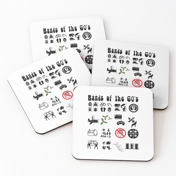 Item preview, Funny Nerdy Iconic Rock Bands of the 60s Black Text designed and sold by MathWare MathClips.