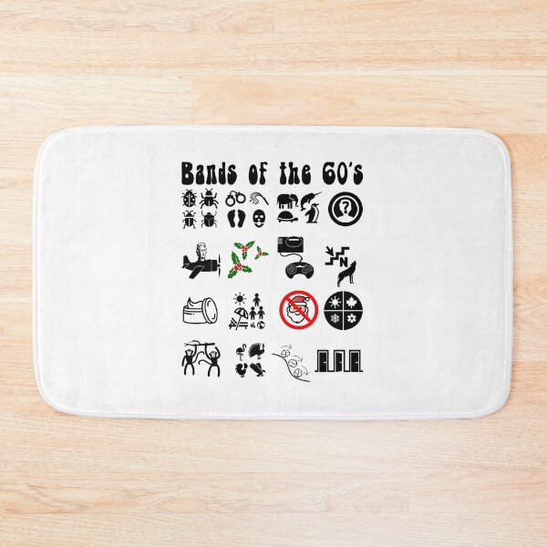 Item preview, Funny Nerdy Iconic Rock Bands of the 60s Black Text designed and sold by MathWare MathClips.