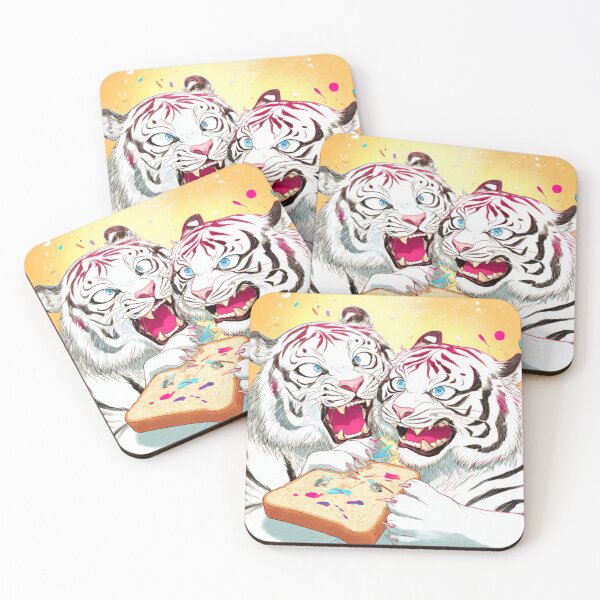 Item preview, Party Tigers Fighting Over Toast – Artistic Illustration designed and sold by TreatLLC.
