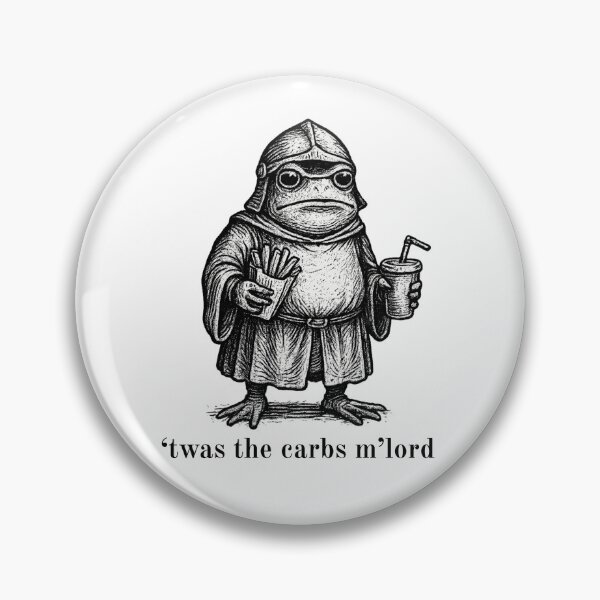 Item preview, Twas The Carbs M’Lord – Medieval Frog Knight, Funny Carbs Meme, Foodie Fantasy  designed and sold by Idontwannaknow.