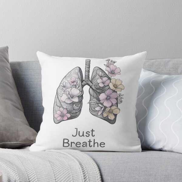 Item preview, Just Breathe • Floral Lungs Line-Art Mental Health Tee designed and sold by emmisdesigns25.