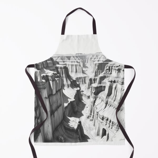 Item preview, Black and White Grand Canyon Drawing - Dramatic Landscape Art designed and sold by EllDAV777.