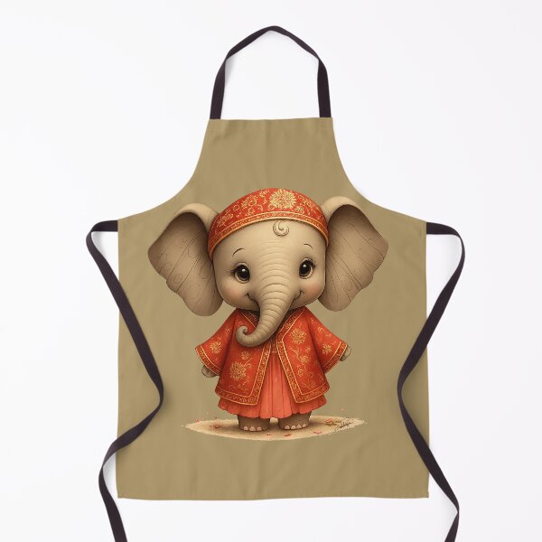 Item preview, Baby Elephant in Red and Gold Outfit | Kawaii Children's Illustration | Animal in Fairy Tale Style Clothes designed and sold by DakotaPoppin.