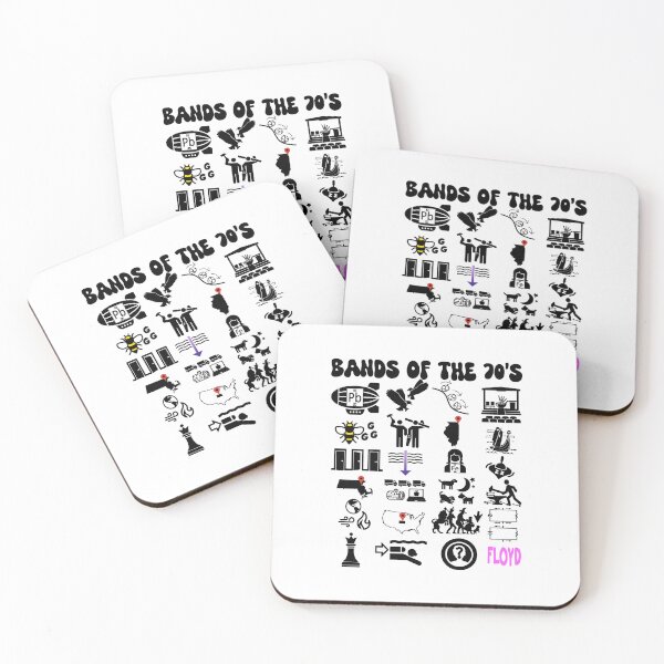 Item preview, Funny Nerdy Iconic Rock Bands of the 70s Black Text designed and sold by MathWare MathClips.