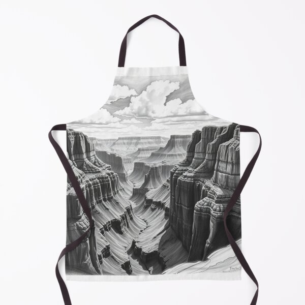 Item preview, Grand Canyon Pencil Drawing - Black and White Art Print designed and sold by EllDAV777.