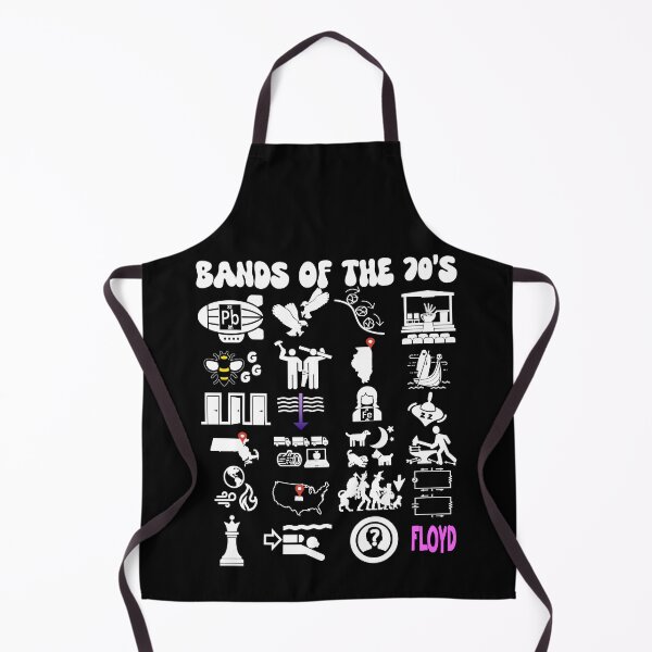 Item preview, Funny Nerdy Iconic Rock Bands of the 70s White Text designed and sold by MathWare MathClips.