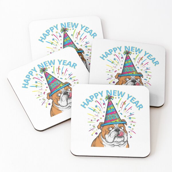 Item preview, Bulldog with Party Hat 2026 designed and sold by PetJoyPrintsCO.
