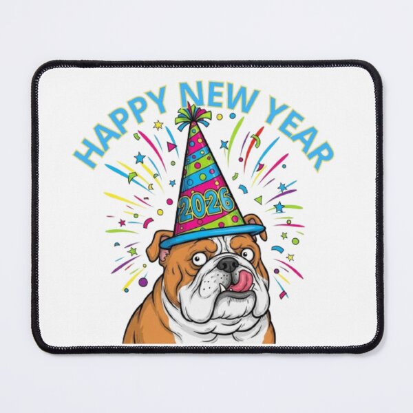 Item preview, Bulldog with Party Hat 2026 designed and sold by PetJoyPrintsCO.