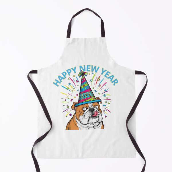 Item preview, Bulldog with Party Hat 2026 designed and sold by PetJoyPrintsCO.