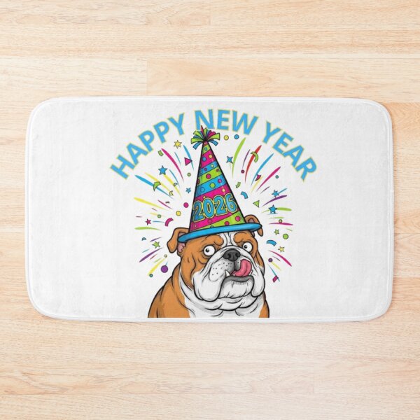 Item preview, Bulldog with Party Hat 2026 designed and sold by PetJoyPrintsCO.
