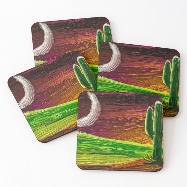 Item preview, Cactus Moonlight - Digital Desert Night Painting designed and sold by Keltoi-art.