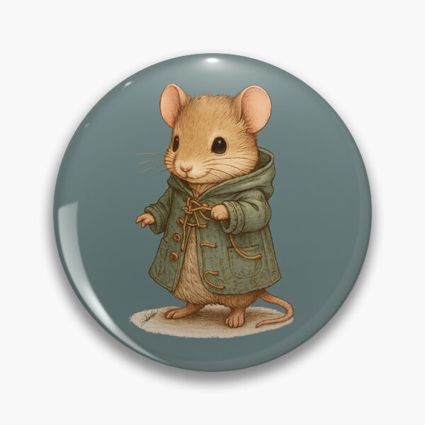 Item preview, Cute Mouse in a Duffle Coat | Vintage Illustration for a Children's Story | Animal with Clothes Storybook designed and sold by DakotaPoppin.
